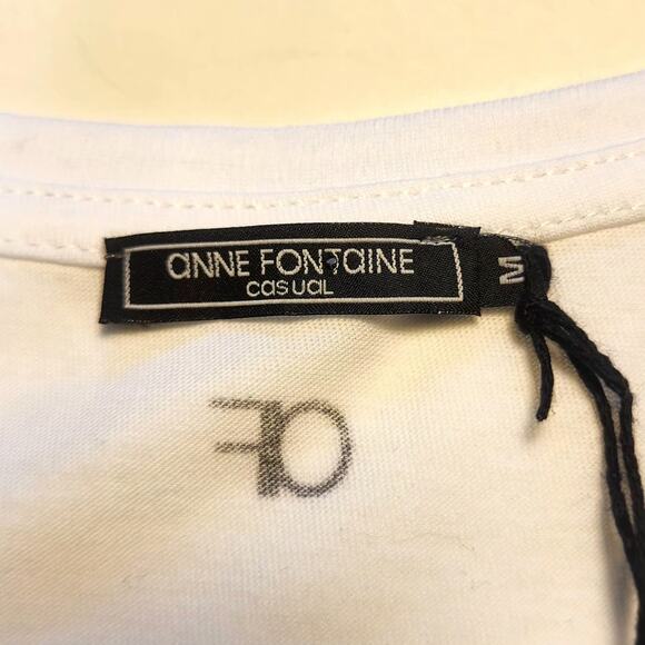Anne Fontaine Scoop Neck Short Sleeve T-Shirt Womens M - Picture 5 of 11
